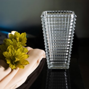 Vaso de Vidro Maya Transparente Baixo - 17cm 