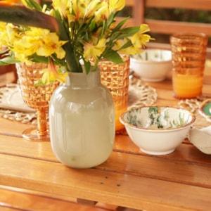 Vaso de Vidro Mendonza Cinza Baixo - 18cm 