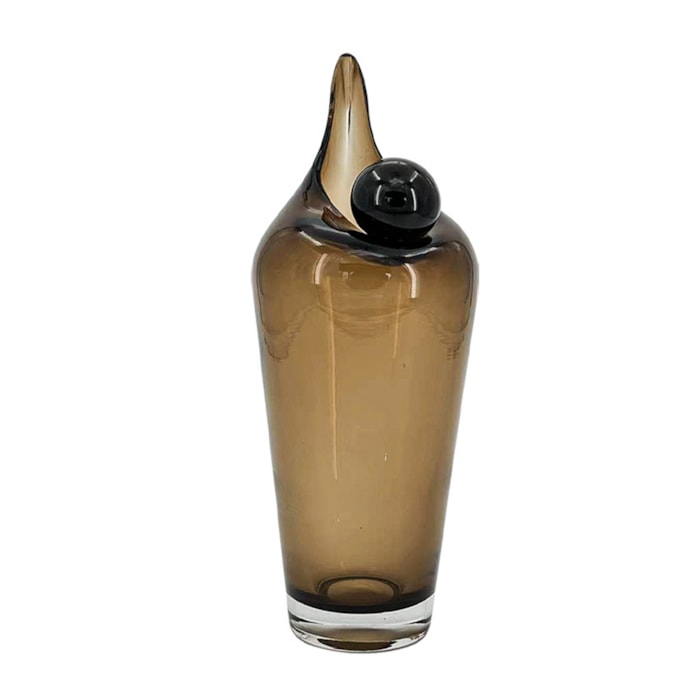 Vaso de Vidro Murano Bellagio Fumê Alto - 34cm - Madel Home