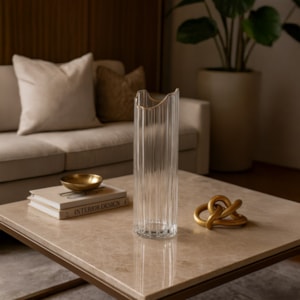 Vaso de Vidro Nazca Transparente Alto - 30cm