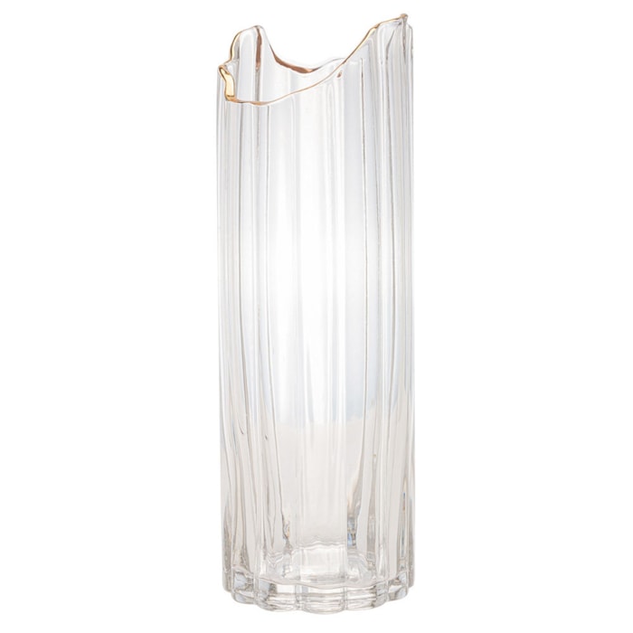 Vaso de Vidro Nazca Transparente Alto - 30cm - Madel Home