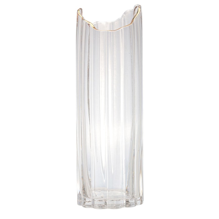 Vaso de Vidro Nazca Transparente Alto - 30cm - Madel Home