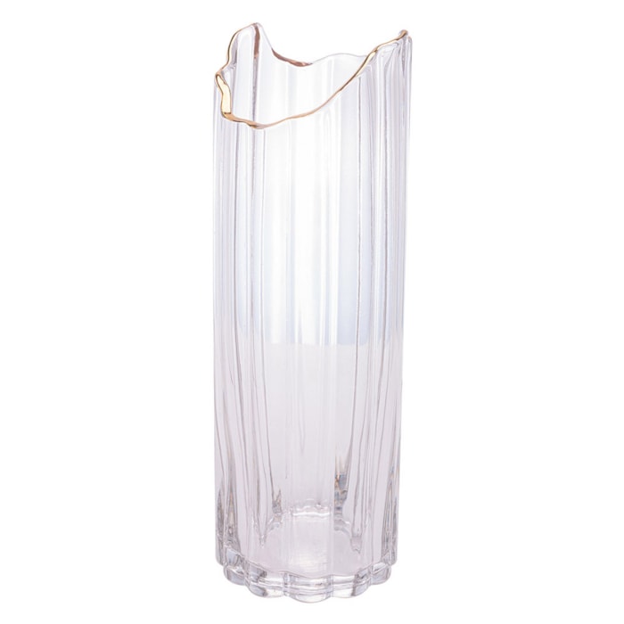 Vaso de Vidro Nazca Transparente Alto - 30cm - Madel Home