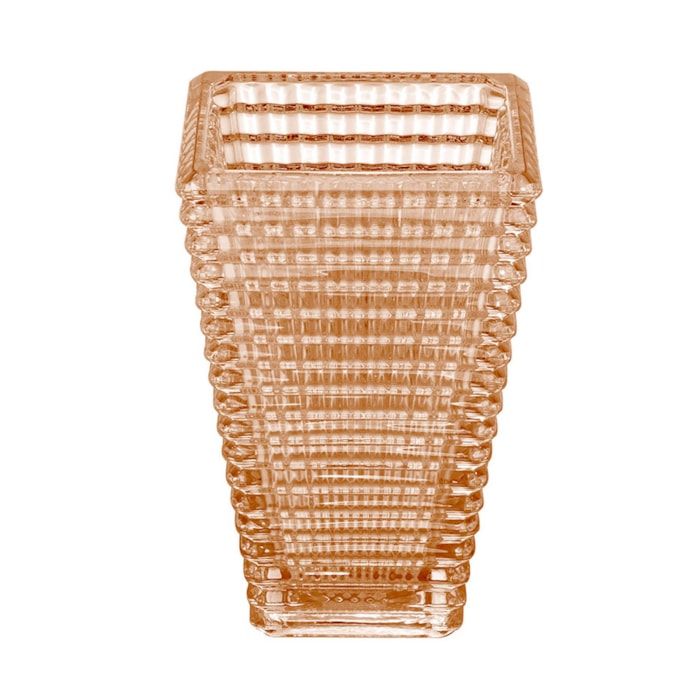 Vaso de Vidro Noa Âmbar Baixo - 17cm - Madel Home