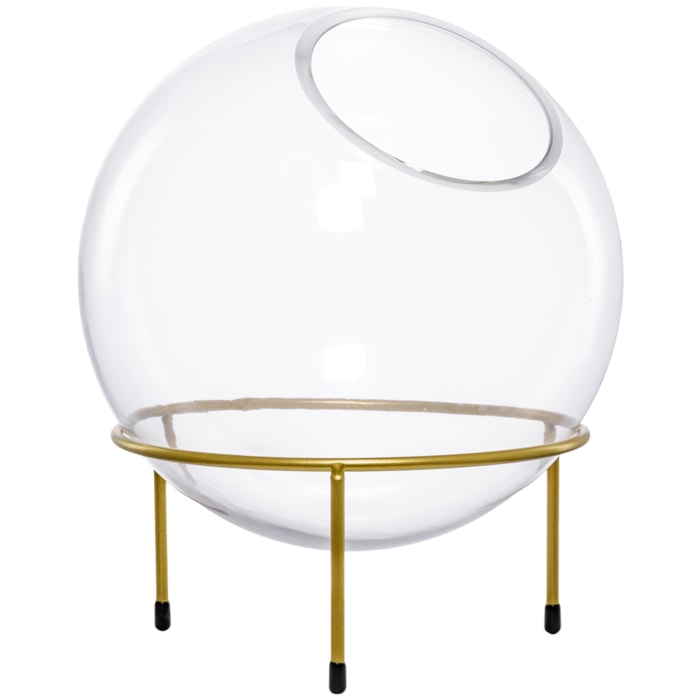Vaso de Vidro Noli Transparente Baixo - 19cm - Madel Home