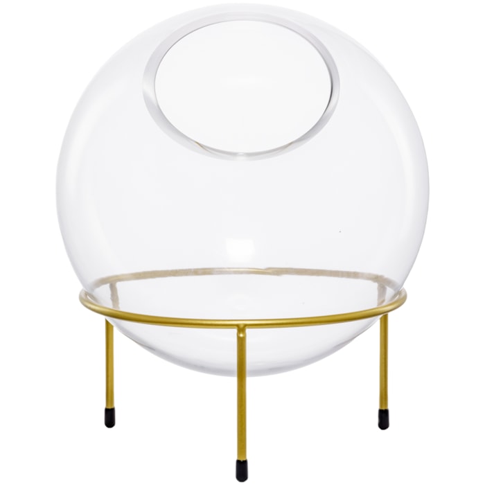 Vaso de Vidro Noli Transparente Baixo - 19cm - Madel Home
