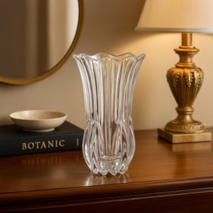 Vaso de Vidro Orta Transparente Baixo - 18cm