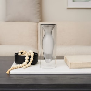 Vaso de Vidro Oslo Cinza Alto - 20cm 