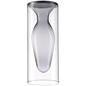Vaso de Vidro Oslo Cinza Alto - 20cm 