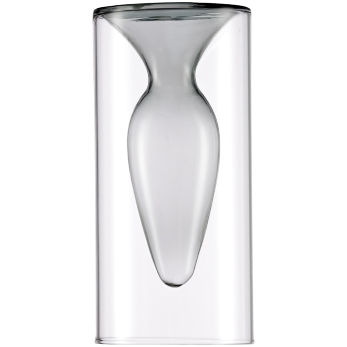 Vaso de Vidro Oslo Cinza Médio - 17cm - Madel Home