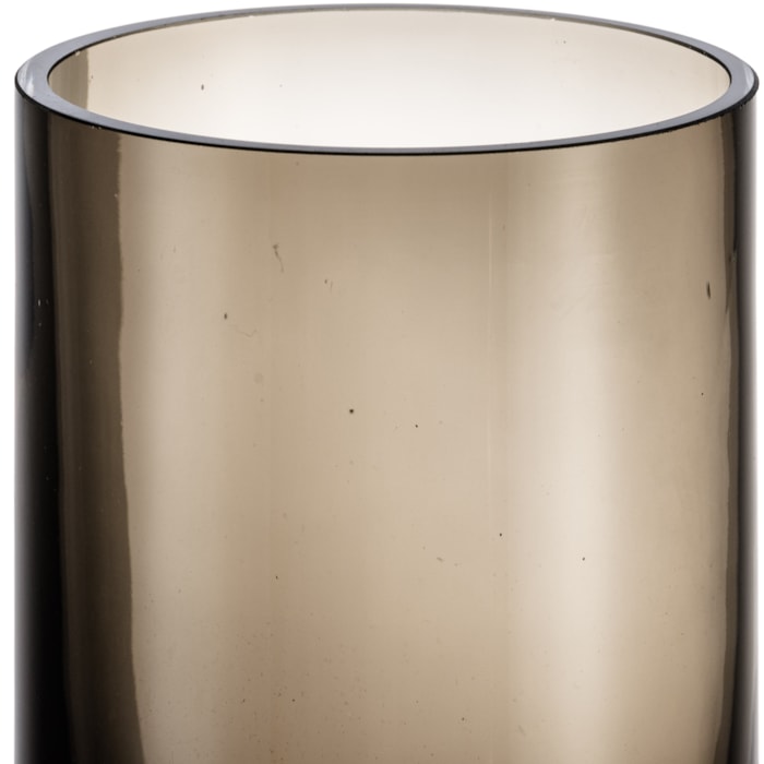 Vaso de Vidro Syros Preto Baixo - 20cm - Madel Home