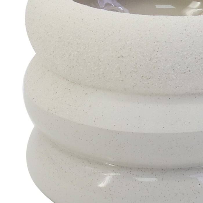 Vaso Dolomita Fiore Off-White Baixo - 13cm - Madel Home