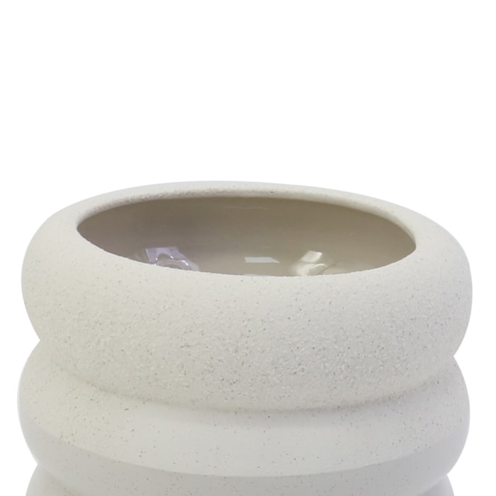 Vaso Dolomita Fiore Off-White Baixo - 13cm - Madel Home