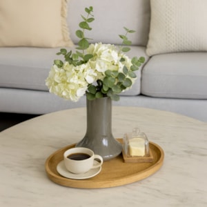 Vaso Vidro Mendonza Cinza Alto - 29cm 