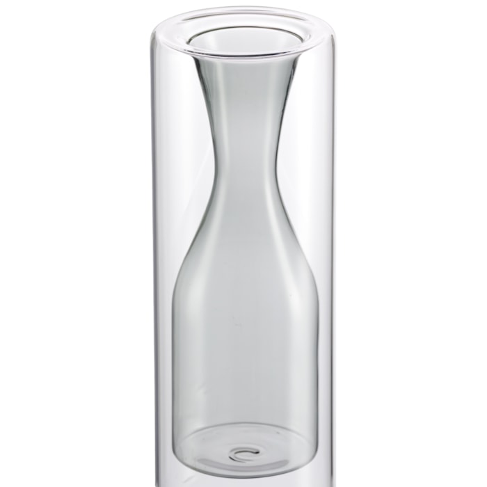 Vaso Vidro Milos Cinza Alto - 24cm - Madel Home