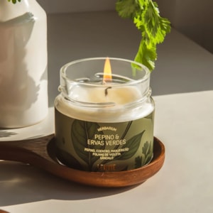 Vela Perfumada Pepino e Ervas Verdes Herbarium Lenvie 140g