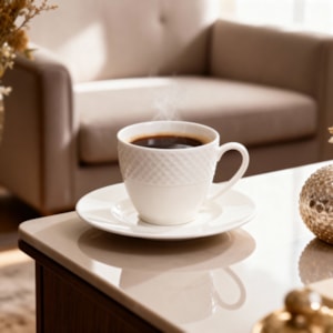 Xícara de Café Cannes Porcelana Kutahya Branco - 90ml
