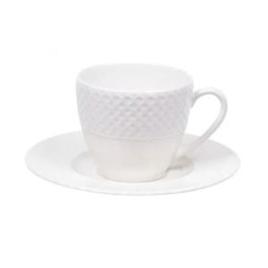 Xícara de Chá Cannes Porcelana Kutahya Branco - 180ml