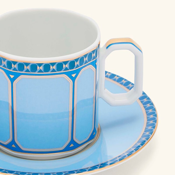 Xícara Expresso Com Pires Swarovski Porcelana Rosenthal Azul - Madel Home